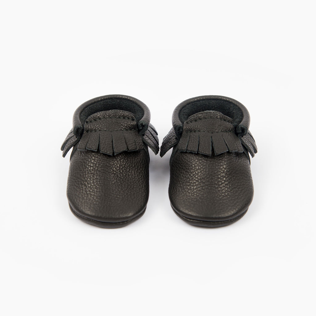 amy & ivor black elasticated eco leather baby moccasins uk 