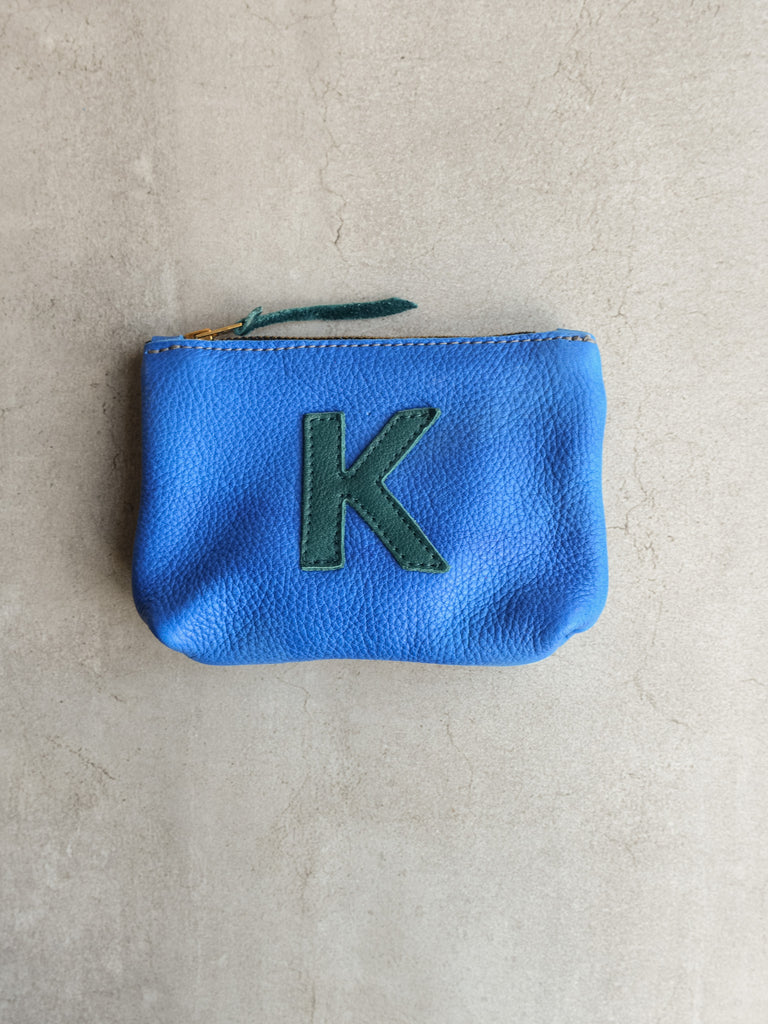 SMALL INITIAL POUCH - COLBALT BLUE